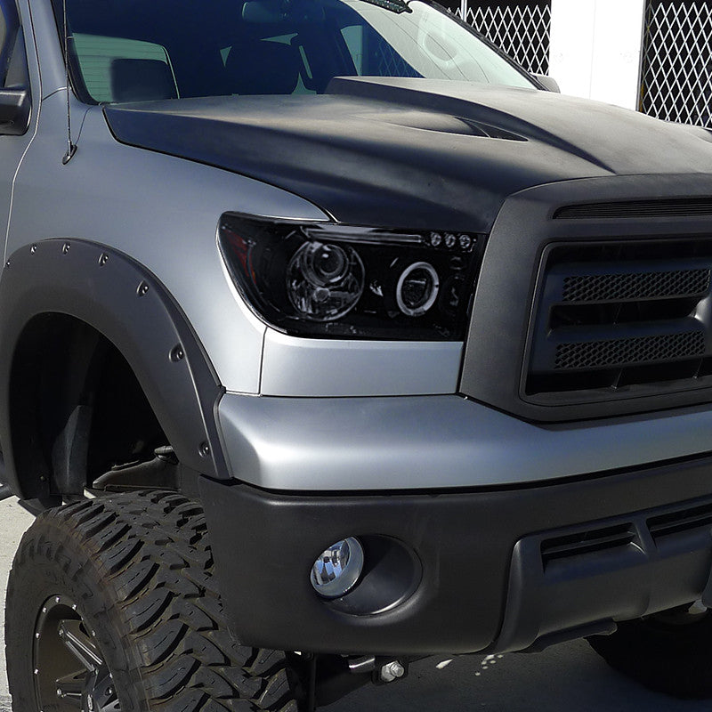 Spec-D 07-13 Tundra Projector Headlights LED Strip Black/Smoked