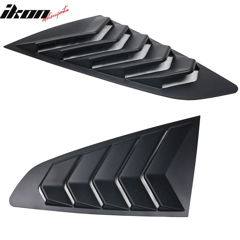 2015-2023Â Ford Mustang IKON Black Rear Window Louver Side Louvers ABS