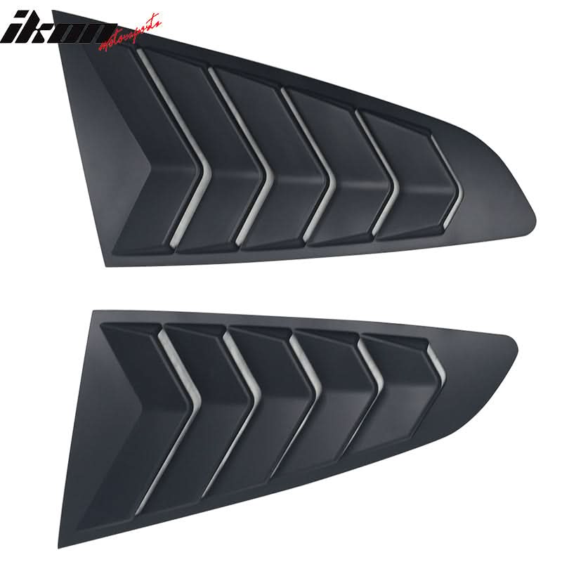 2015-2023Â Ford Mustang IKON Black Rear Window Louver Side Louvers ABS