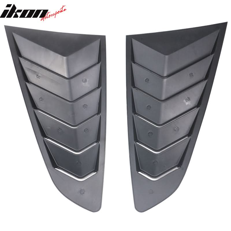 2015-2023Â Ford Mustang IKON Black Rear Window Louver Side Louvers ABS