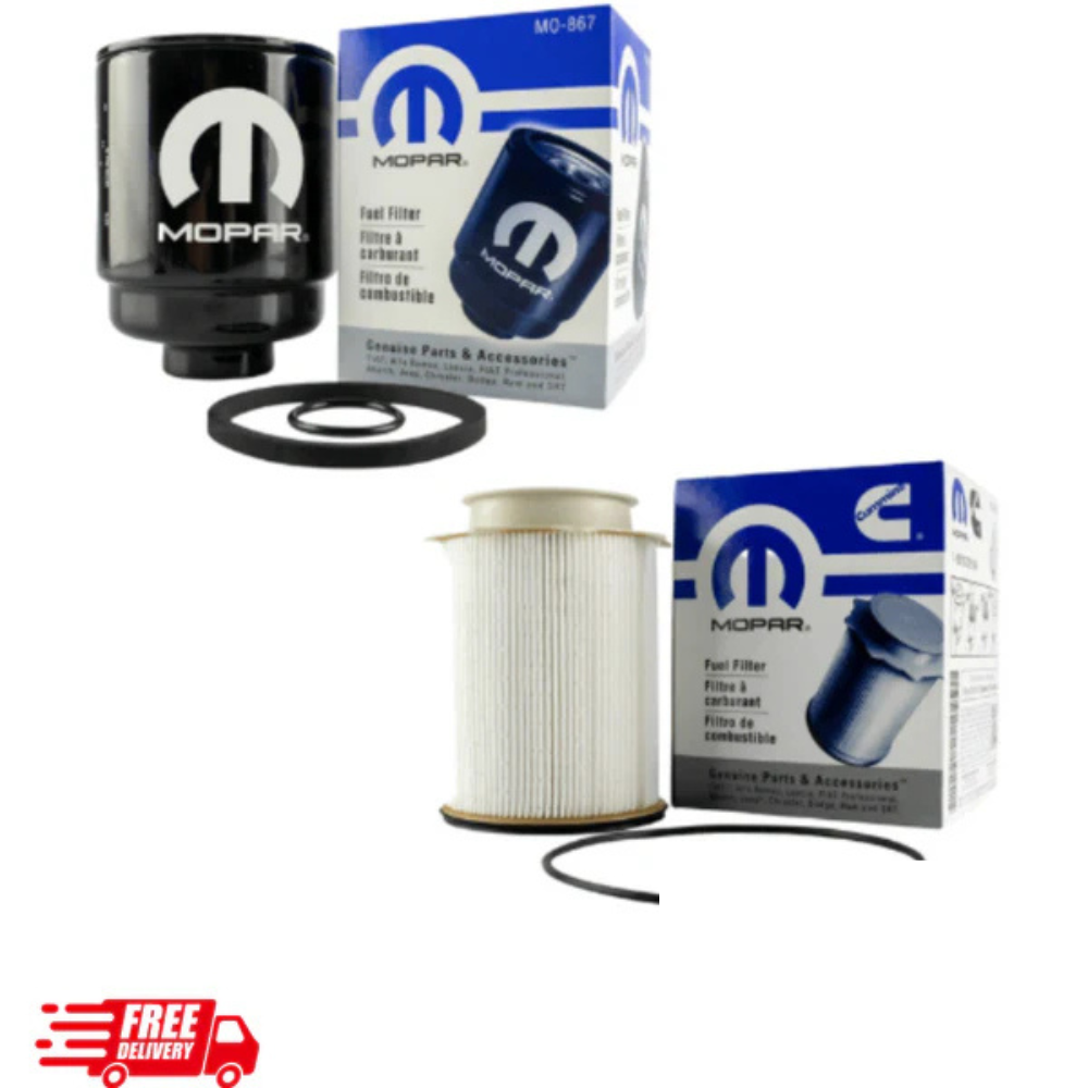 Mopar Oil Filter Set 68197867AB, 68157291AA (MO-867, MO-291) 6.7L Cummins for 2013-2018 Dodge Ram 2500-5500 OEM quality image 0