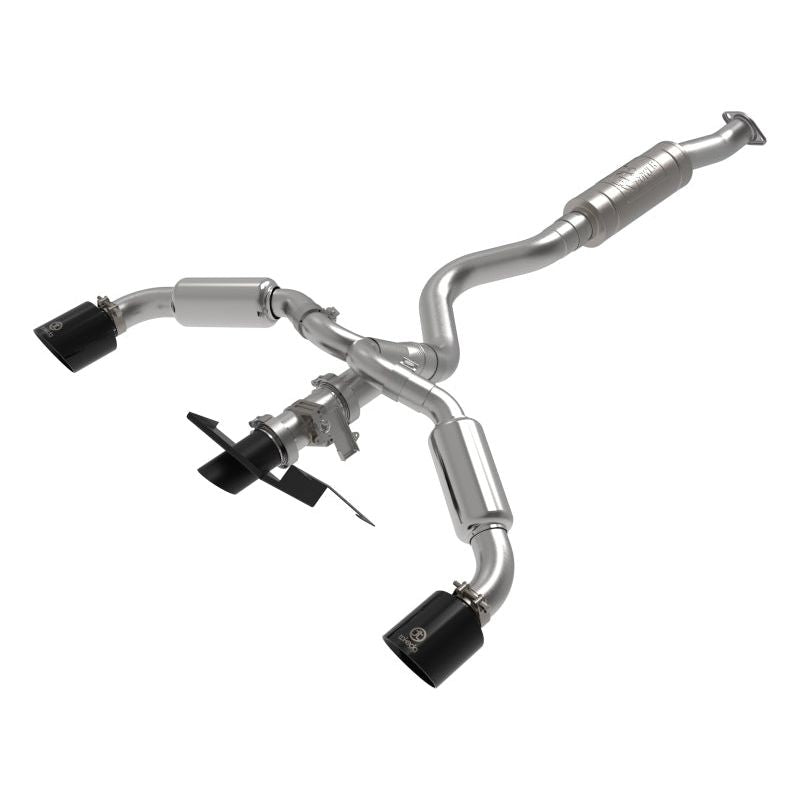 aFe 23-24 Toyota GR Corolla L3 1.6L (t) Gemini XV 3in to 2-1/2in Cat Back Exhaust w/ Black Tips