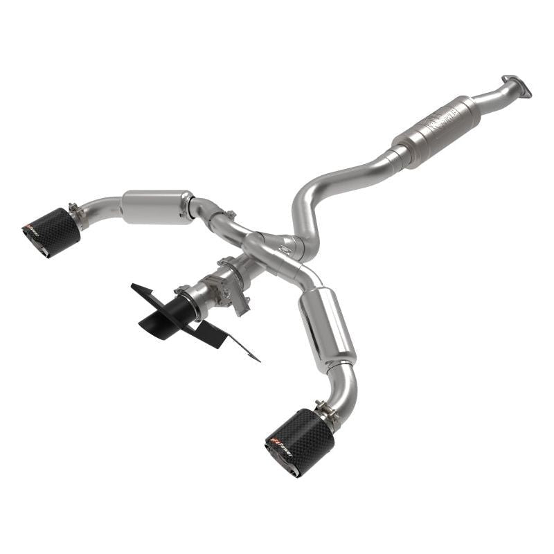aFe 23-24 Toyota GR Corolla L3 1.6L (t) Gemini XV 3in to 2-1/2in CatBack Exhaust w/Carbon Fiber Tips