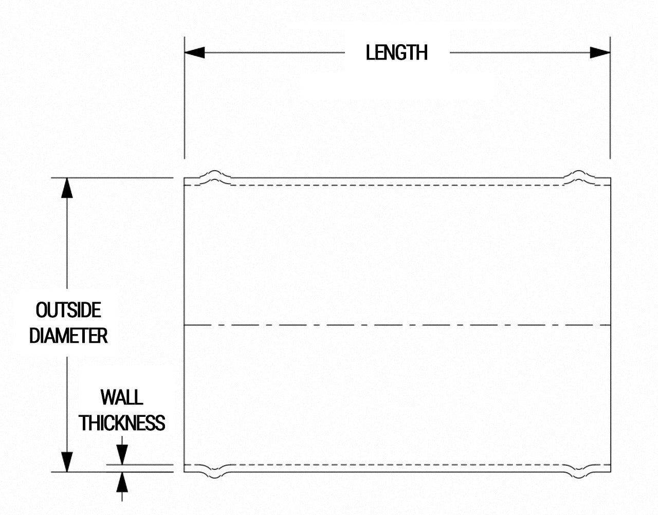 HPS Performance Products HPS 2-1/2" OD 6061 Aluminum Joiner Tube Piping with Bead Roll