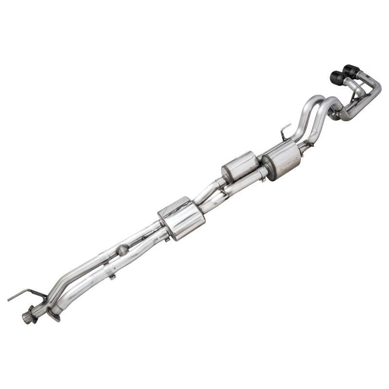 AWE 2016-2023 Toyota Tacoma 0FG Catback Exhaust w/ BashGuard - Dual Diamond Black Tips