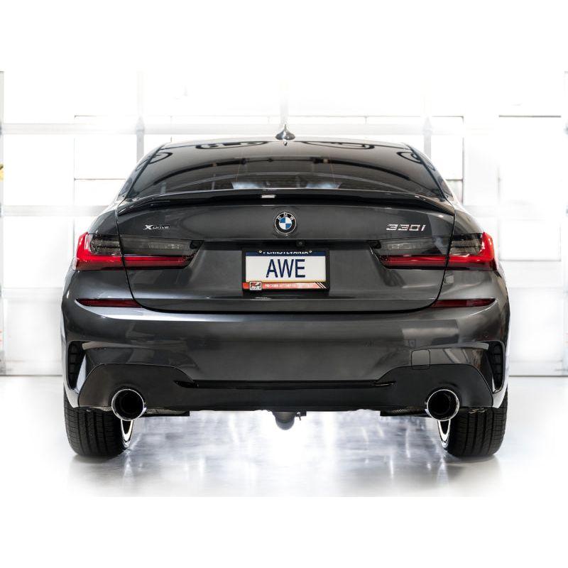 AWE 19-23 BMW 330i / 21-23 BMW 430i Base G2X Track Edition Axle Back Exhaust - Chrome Silver