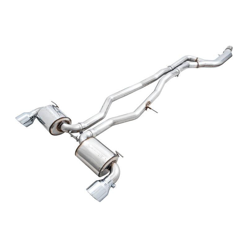 AWE 2020 Toyota Supra A90 Non-Resonated Touring Edition Exhaust - 5in Chrome Silver Tips