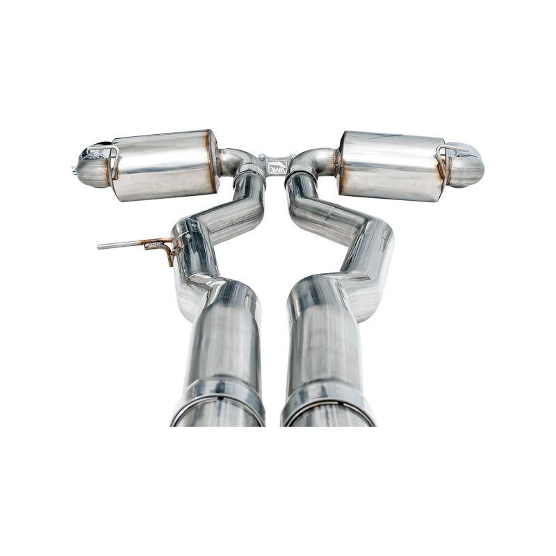 AWE 2020 Toyota Supra A90 Non-Resonated Touring Edition Exhaust - 5in Chrome Silver Tips