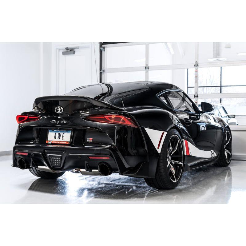 AWE 2020+ Toyota Supra A90 Non-Resonated Touring Edition Exhaust - 5in Diamond Black Tips