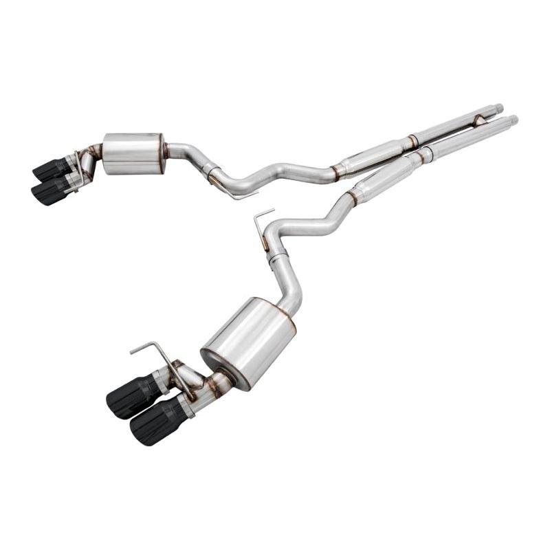 AWE Tuning 2018+ Ford Mustang GT (S550) Cat-back Exhaust - Touring Edition (Quad Diamond Black Tips)