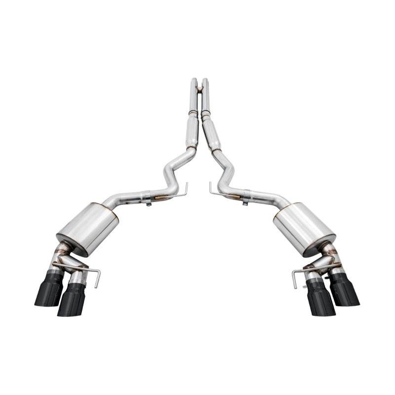 AWE Tuning 2018+ Ford Mustang GT (S550) Cat-back Exhaust - Touring Edition (Quad Diamond Black Tips)