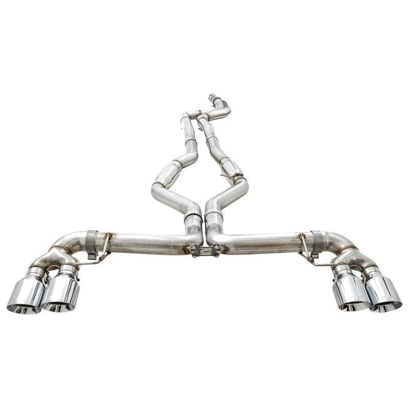 AWE Tuning 2019+ BMW M340i (G20) Track Edition Exhaust - Quad Chrome Silver Tips