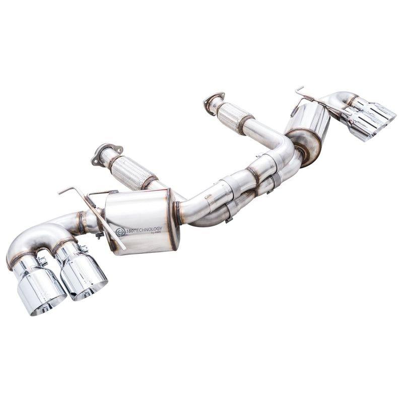 AWE Tuning 2020 Chevrolet Corvette (C8) Touring Edition Exhaust - Quad Chrome Silver Tips