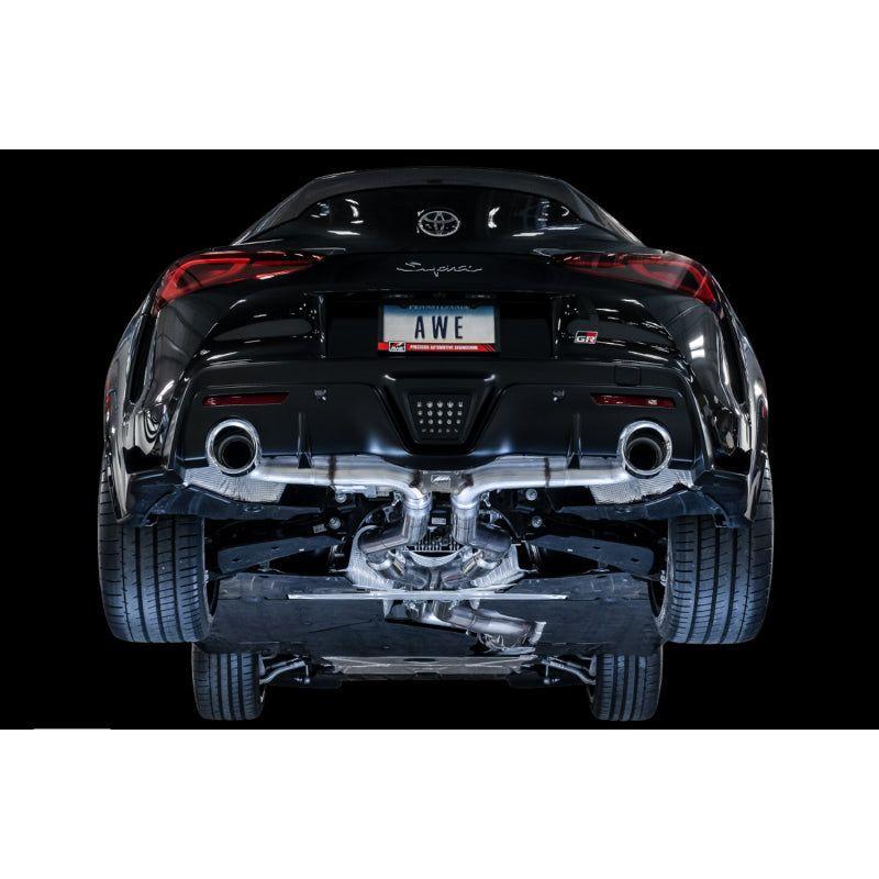 AWE Tuning 2020+ Toyota Supra A90 Track Edition Exhaust - 5in Chrome Silver Tips