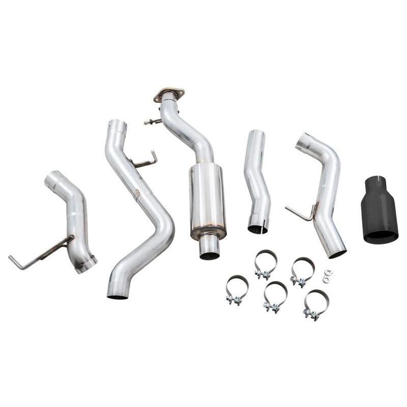 AWE Tuning 2021+ Ford Bronco 0FG Single Rear Exit Exhaust w/Diamond Black Tip & Bash Guard