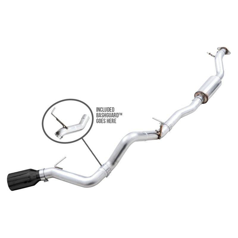 AWE Tuning 2021+ Ford Bronco 0FG Single Rear Exit Exhaust w/Diamond Black Tip & Bash Guard