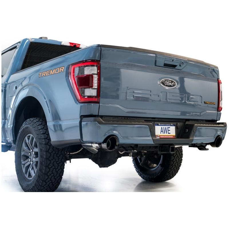 AWE Tuning 2021+ Ford F-150 Tremor (w/ Bumper Cutouts) 0FG Non-Resonated Catback -Diamond Black Tips