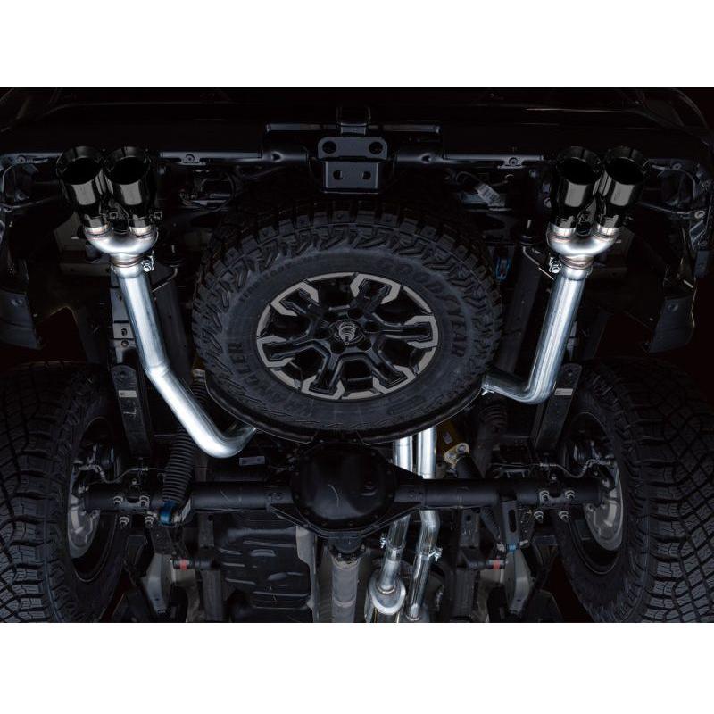 AWE Tuning 22-23 GMC Sierra 1500 AT4X 6.2L 0FG Catback Split Dual (Flat Bumper) - Diamond Black Tips