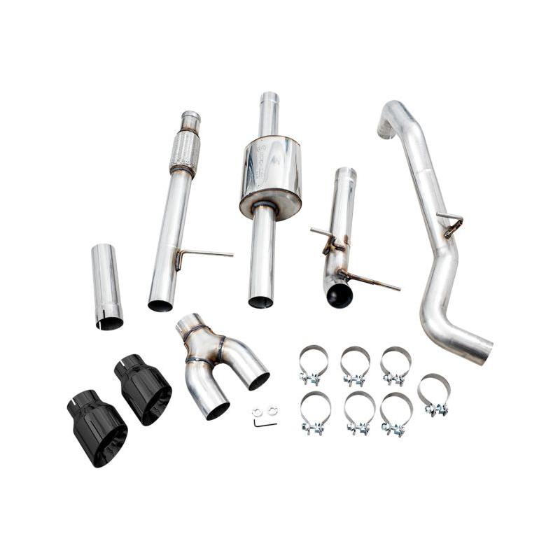 AWE Tuning 4th Gen GM 1500 5.3L 0FG Catback Dual Side Exit (Flat Bumper) - Diamond Tips