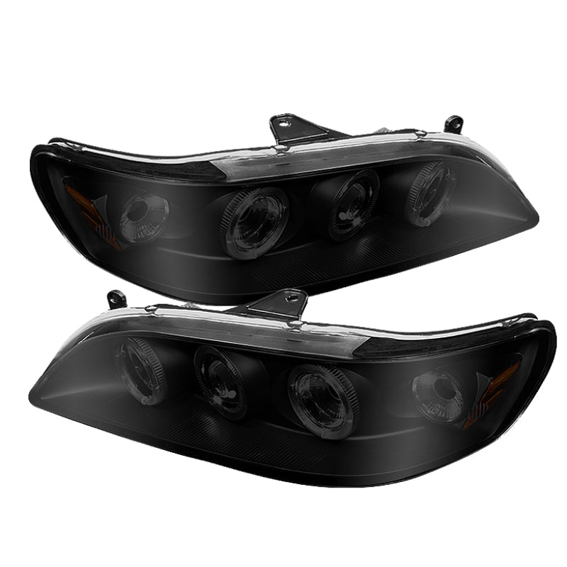 Spyder Honda Accord 98-02 1PC Projector Headlights LED Halo Amber Reflector Blk PRO-YD-HA98-AM-BK