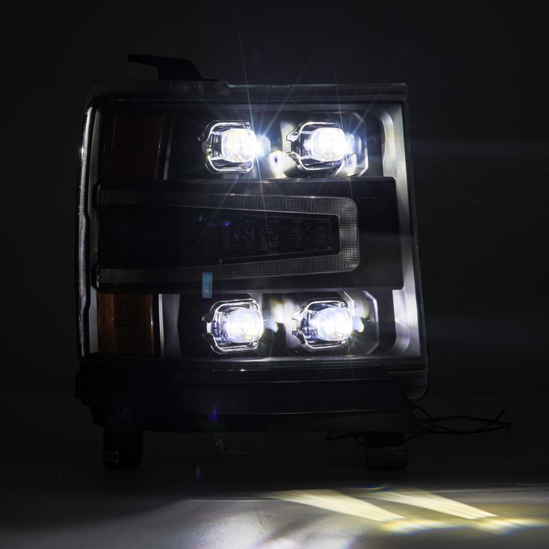 AlphaRex 16-18 Chevrolet Silverado 1500 NOVA-Series LED Projector Headlights Black