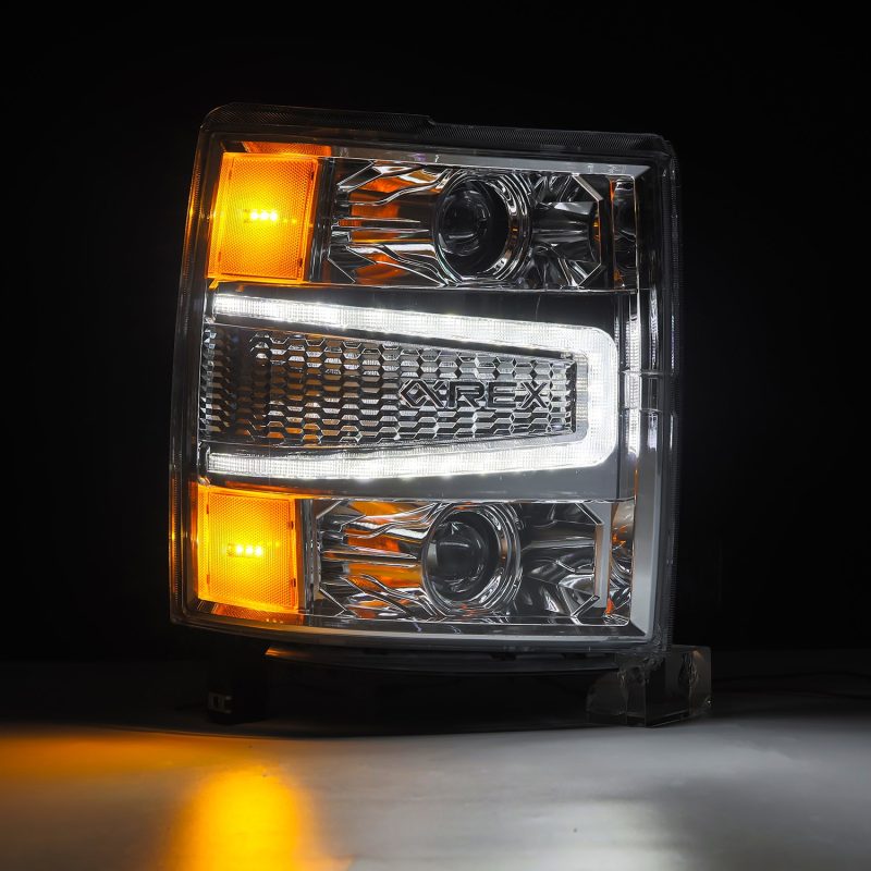 AlphaRex 14-15 Chevy 1500 PRO-Series Projector Headlights Chrome w/Sequential Signal & DRL 880246 *Discontinued