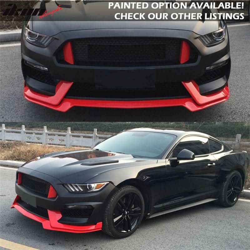 2015-2016Â Ford Mustang GT350 Black Front Rear Bumper Conversion PP