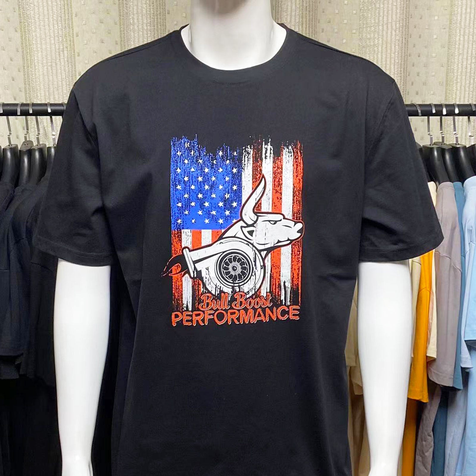 Turbo USA Bull Boost Performance Regular Heavy Cotton Pre Shrunk Shirt