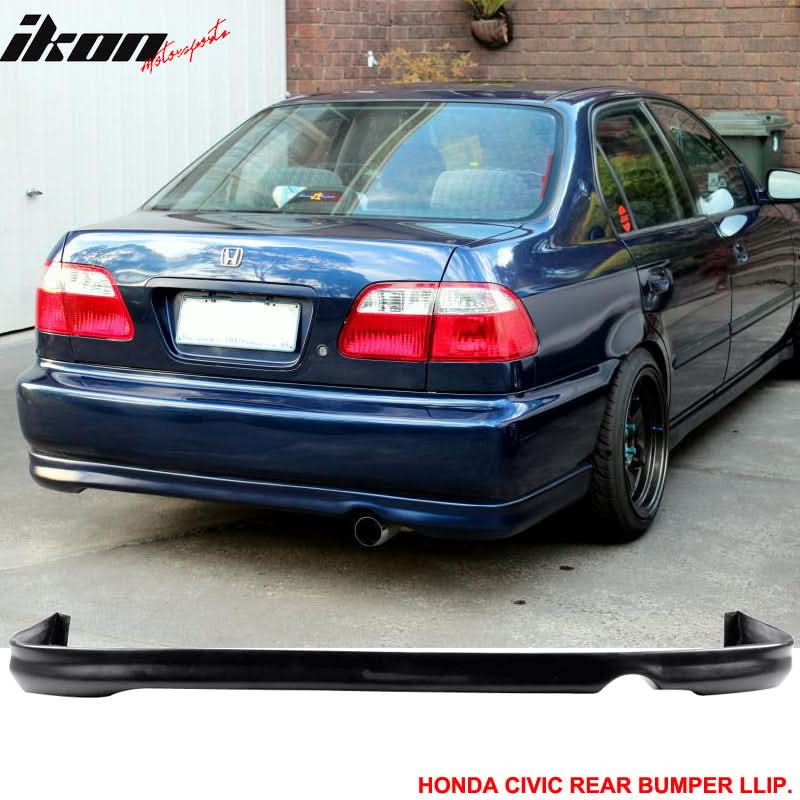 Fits 96-98 Honda Civic 2Dr/JUN Front Rear Bumper Lip + TR Front Grille