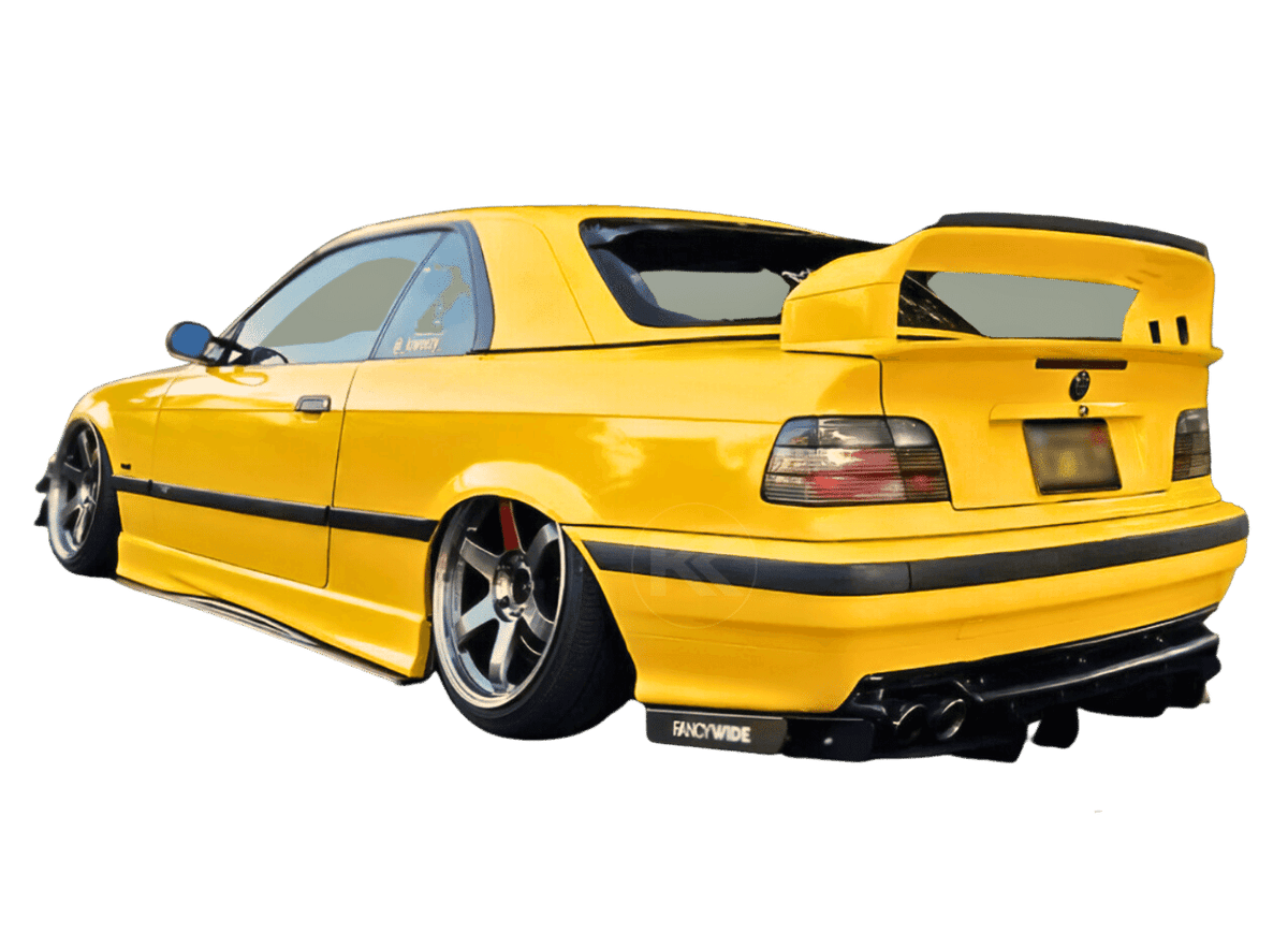 BMW E36 M3 Series 3 Black Side Skirt Extensions (1992 - 1999)