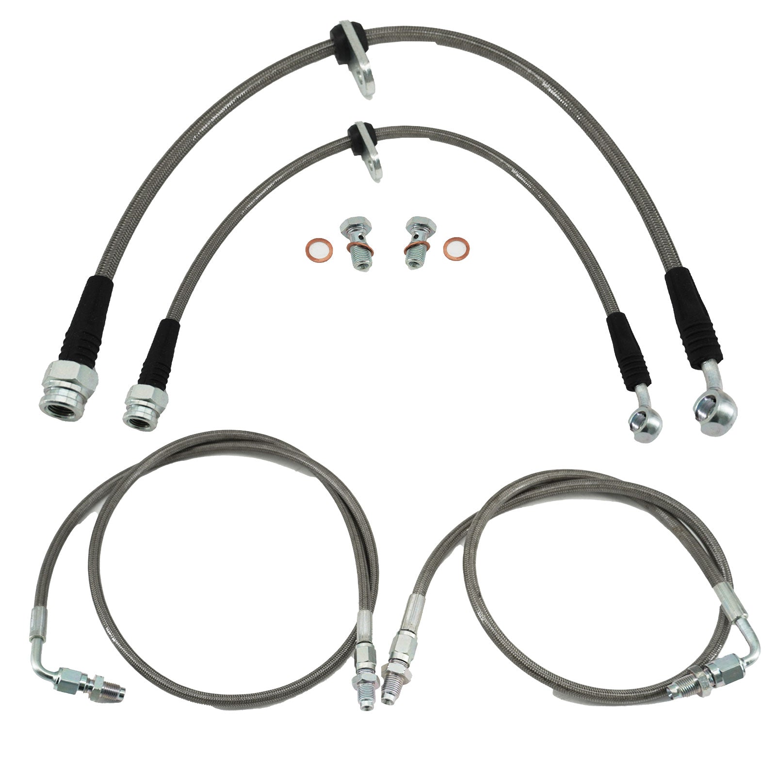 Complete Stainless Front Brake Line Replacement Kit For 92-95 Honda Civic EG