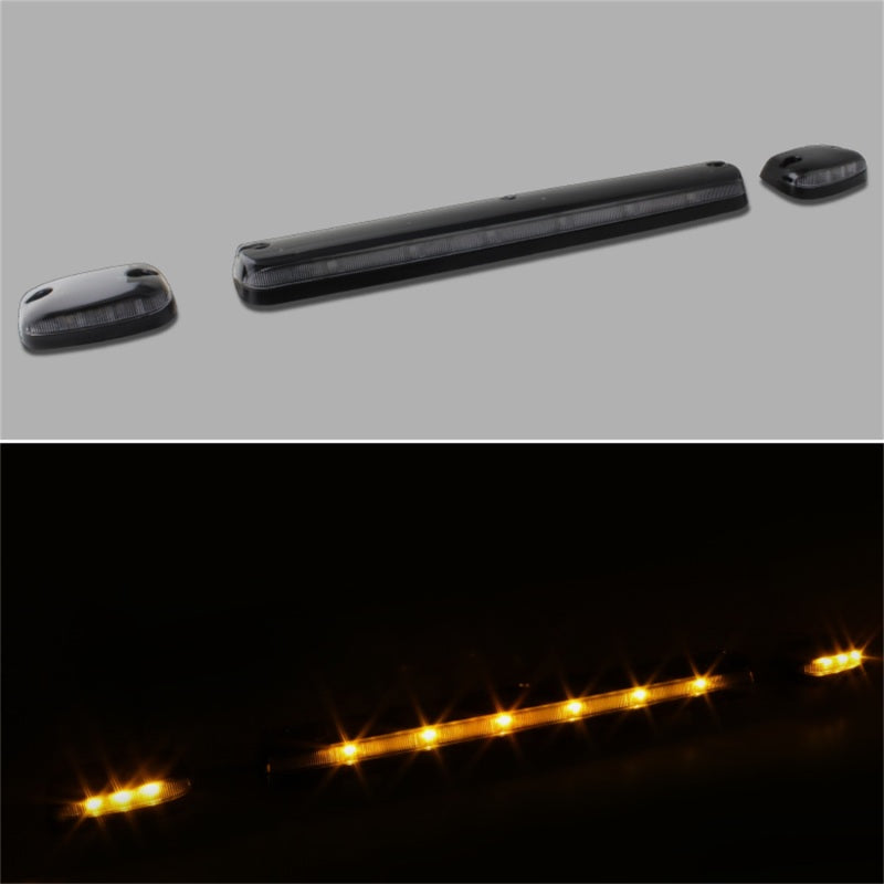 xTune Chevy Silverado 07-13 Amber LED Cab Roof Lights Clear ACC-LED-CS07-CR-C