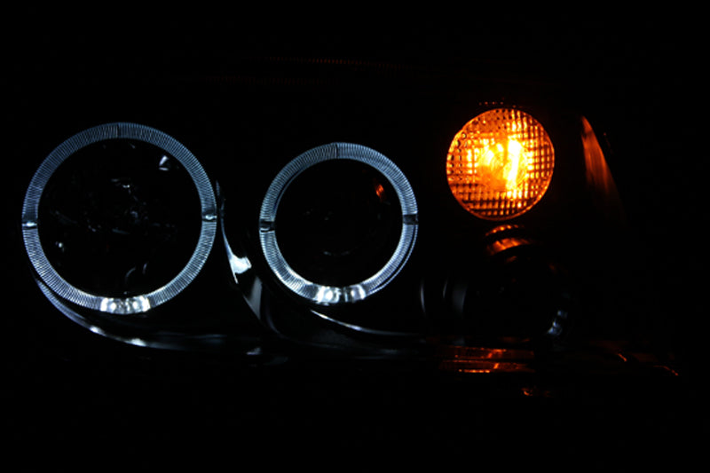 Anzo USA Voklswagen Jetta MK4 Projector Headlights W/ Halo Black