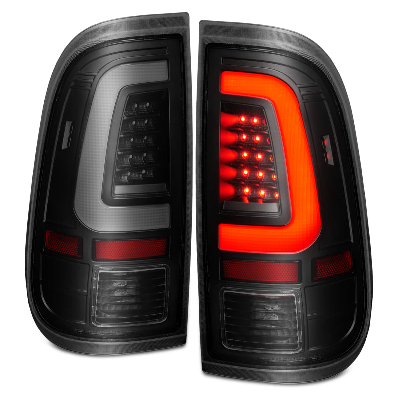 ANZO 2008-2016 Ford F-250 LED Tail w/ Lights Bar Black Housing Smoke Lens 311379