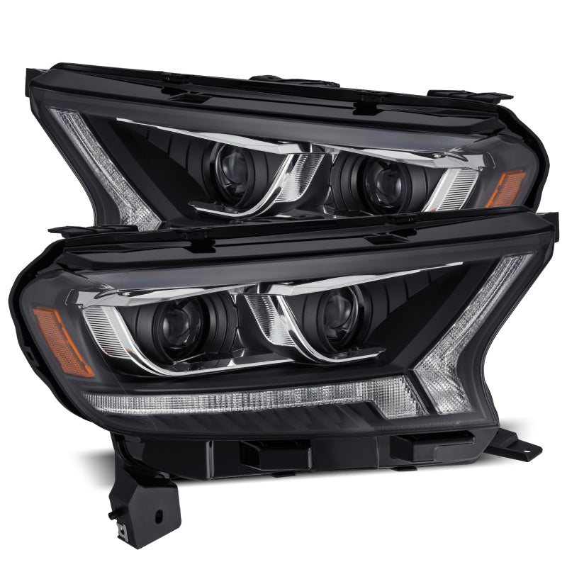 AlphaRex 19-23 Ford Ranger LUXX-Series LED Projector Headlights Black