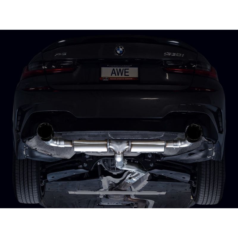 AWE 19-23 BMW 330i / 21-23 BMW 430i Base G2X Touring (Excl.Conv) Axle Back Exhaust - Diamond Black