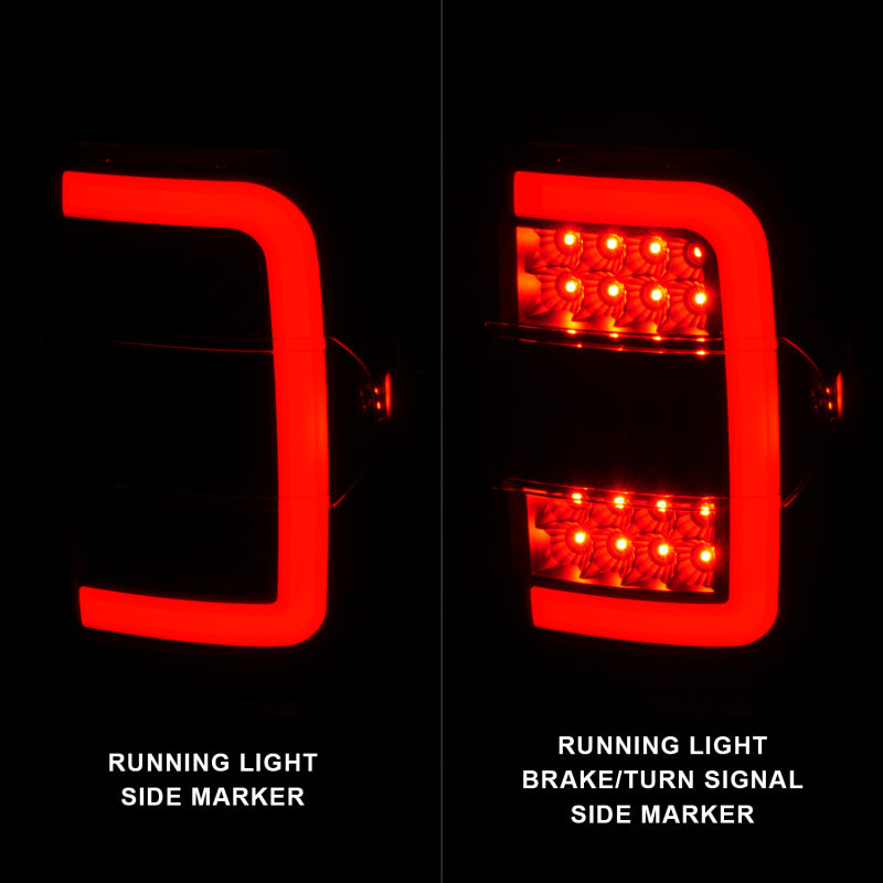 ANZO 2001-2011 Ford Ranger LED Tail Lights w/ Light Bar Black Housing Clear Lens 311390