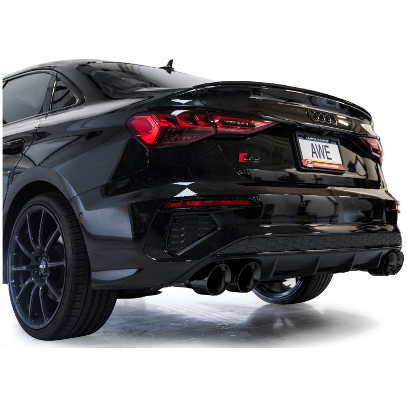 AWE 22-24 Audi 8Y S3 Track Edition Exhaust - Diamond Black Tips