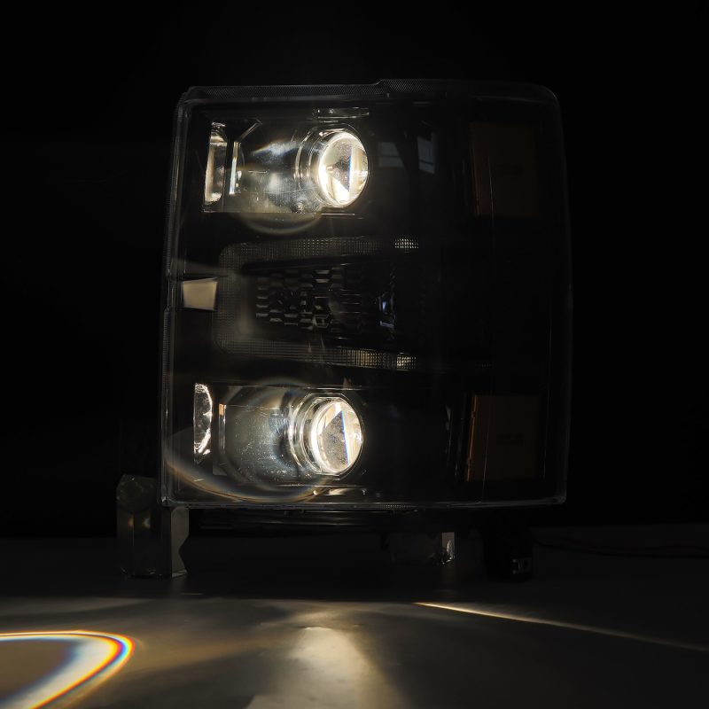 AlphaRex 14-15 Chevy 1500 PRO-Series Projector Headlights, Alpha-Black w/ Sequential Signal & DRL 880247 *Discontinued