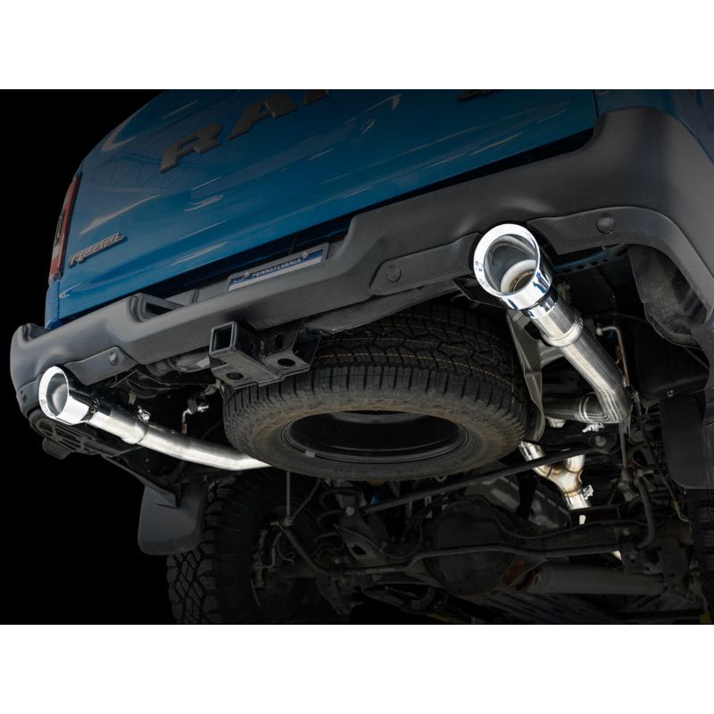 AWE Tuning 19-21 RAM 1500 5.7L (w/Cutouts) 0FG Dual Rear Exit Cat-Back Exhaust - Chrome Silver Tips
