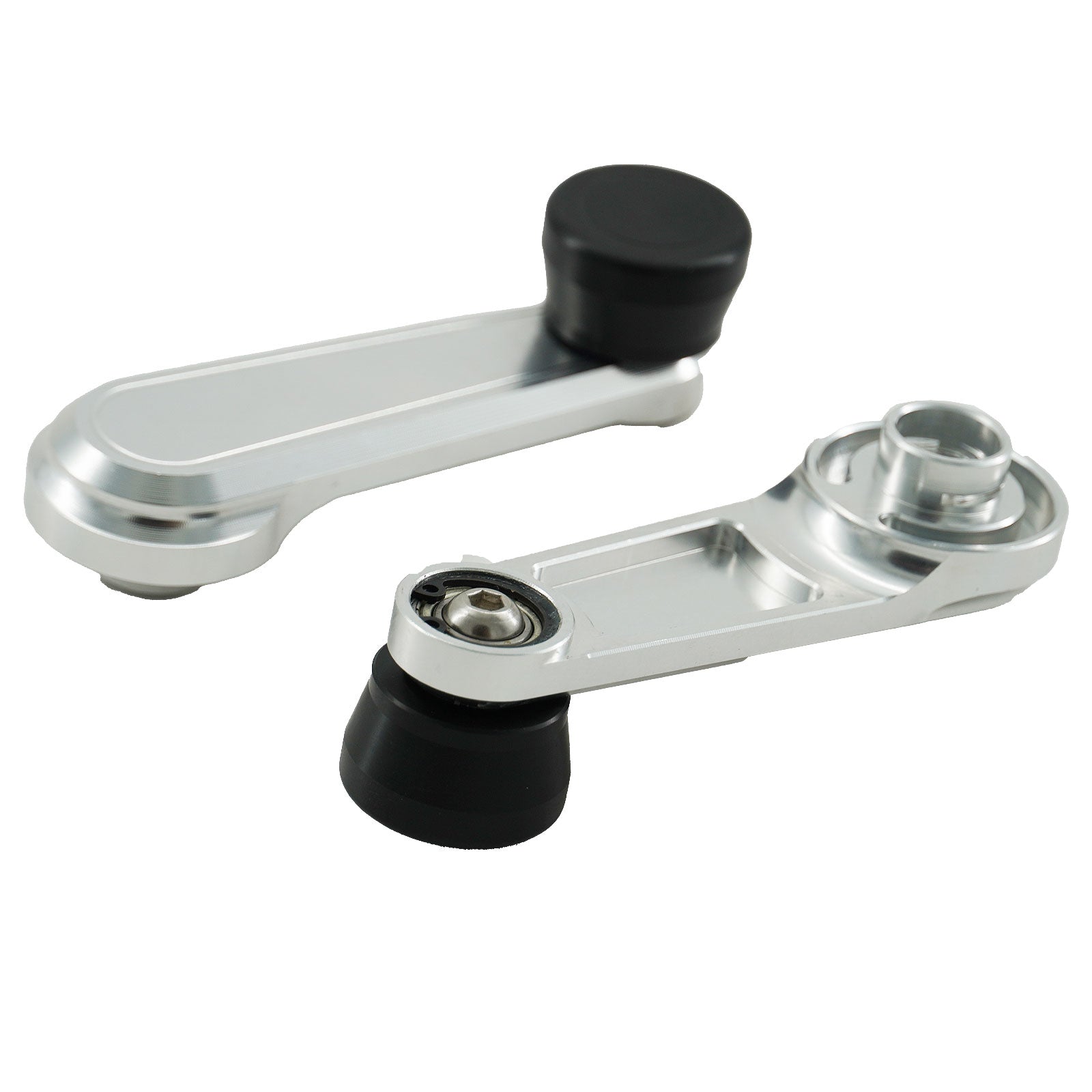 Silver Billet Window Crank Handle For Honda Acura Integra EK Del Sol K20 K24 B16 2PC