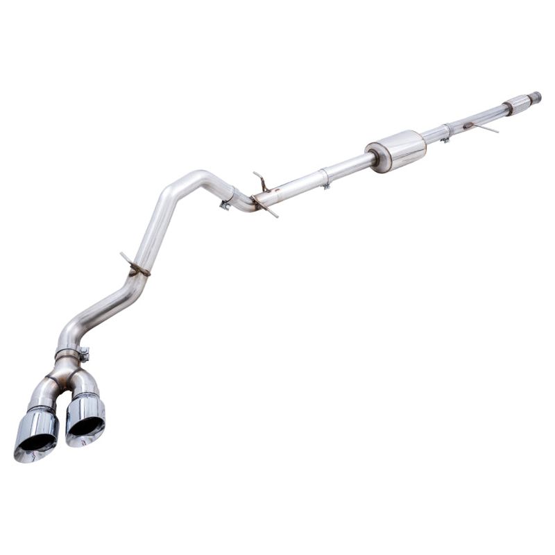 AWE Tuning 4th Gen GM 1500 5.3L 0FG Catback Dual Side Exit (Flat Bumper) - Chrome Tips