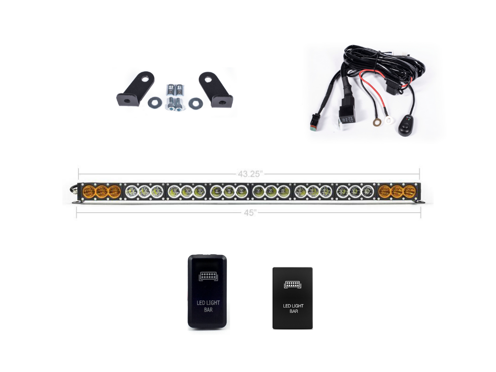 PRINSU LED Light Bar Mounting Brackets/Dual Function Amber & White LED Light Bar Combo