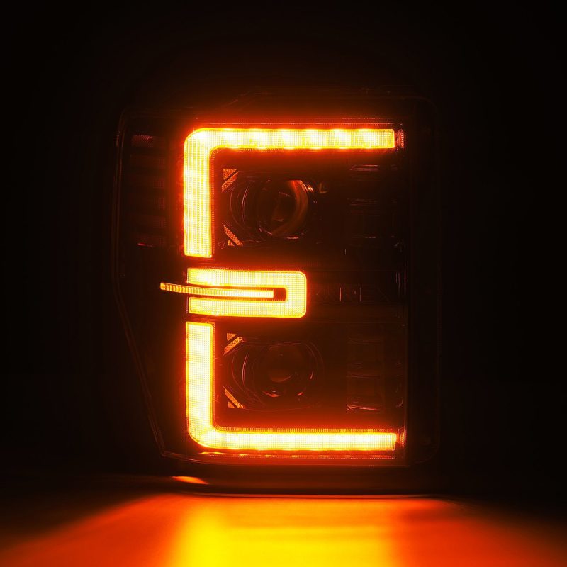 AlphaRex 08-10 Ford Super Duty/Excursion LUXX-Series LED Projector Headlights Alpha-Black