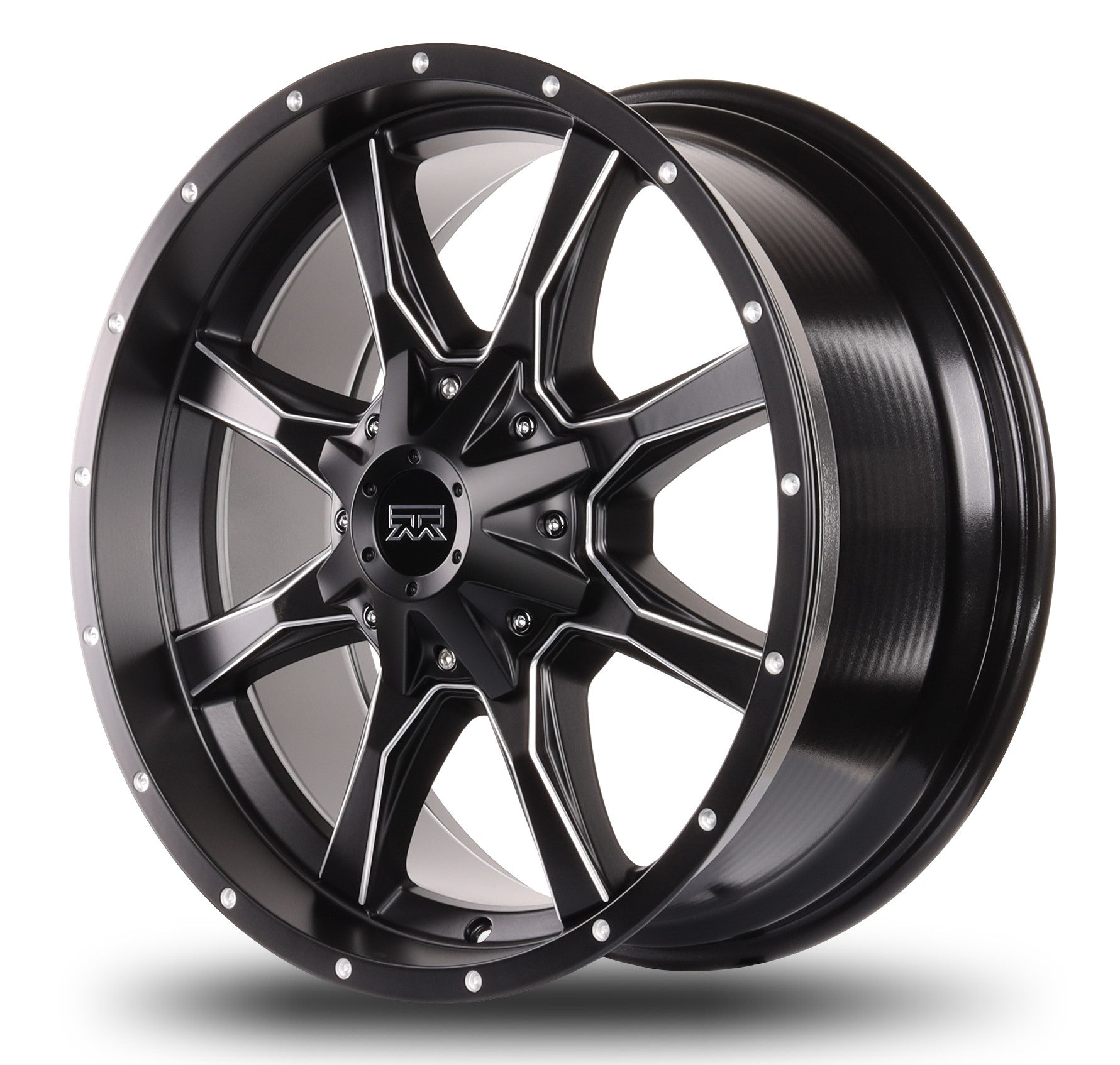 17x9 Mudder Trucker MT513 Black Milled 5x127 5x5 5x139.7 5x5.5 ET-12 Wheel