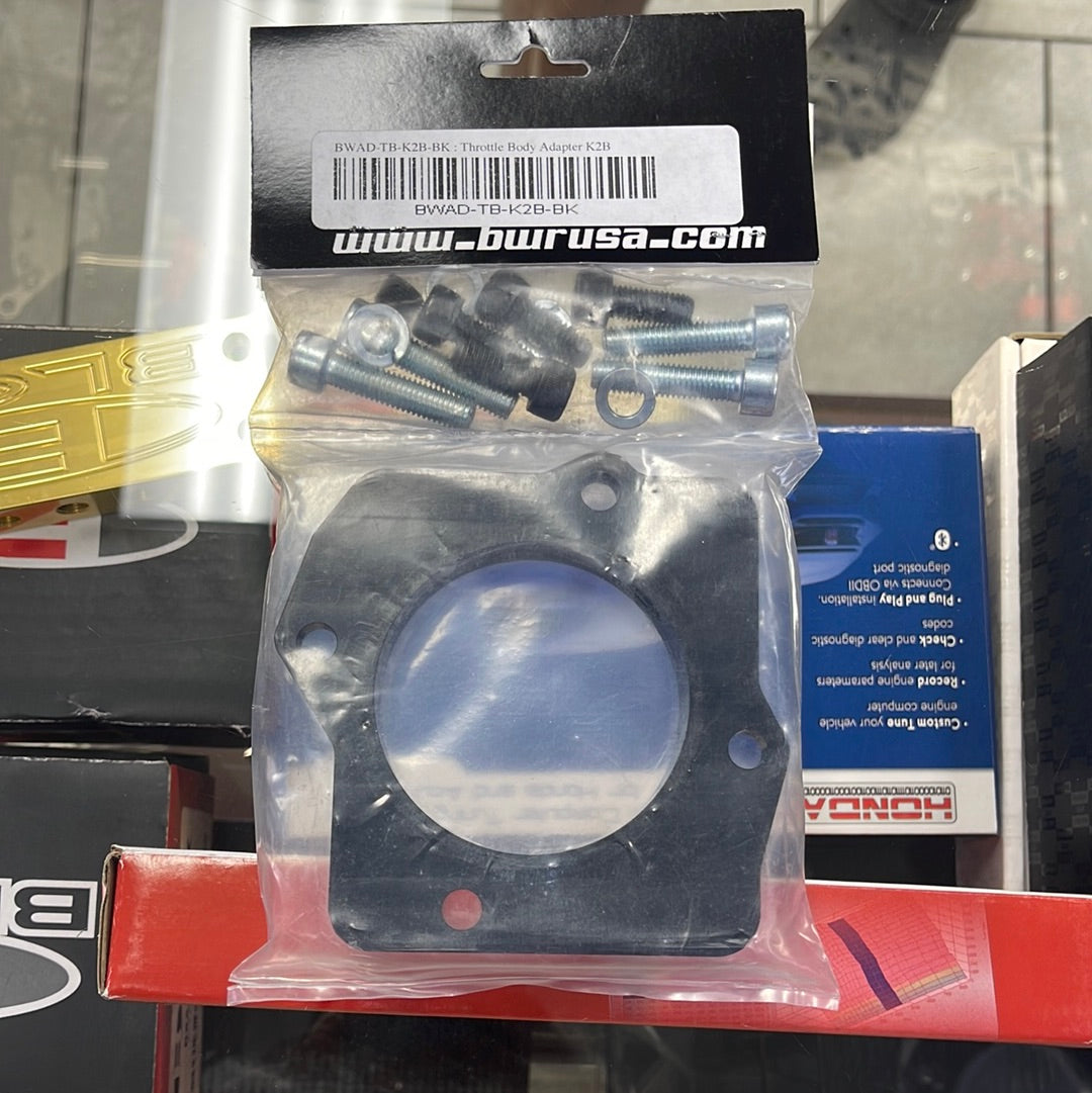 Blackworks K2B Throttle Body Adapter - Polished. BWR Part # BWAD-TB-K2B-BK