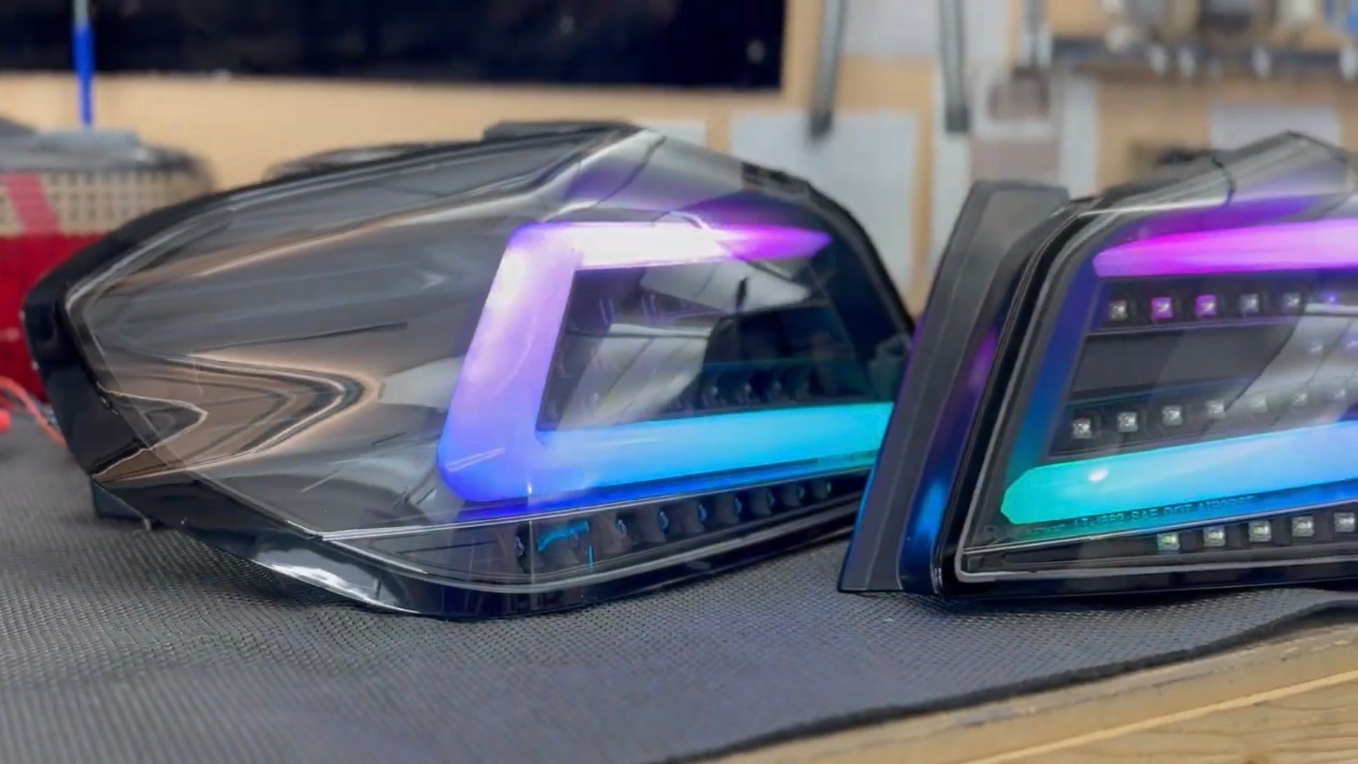 NTXGlow Black Spec D Color Shifting Tail Lights (2015-2021 Subaru WRX)