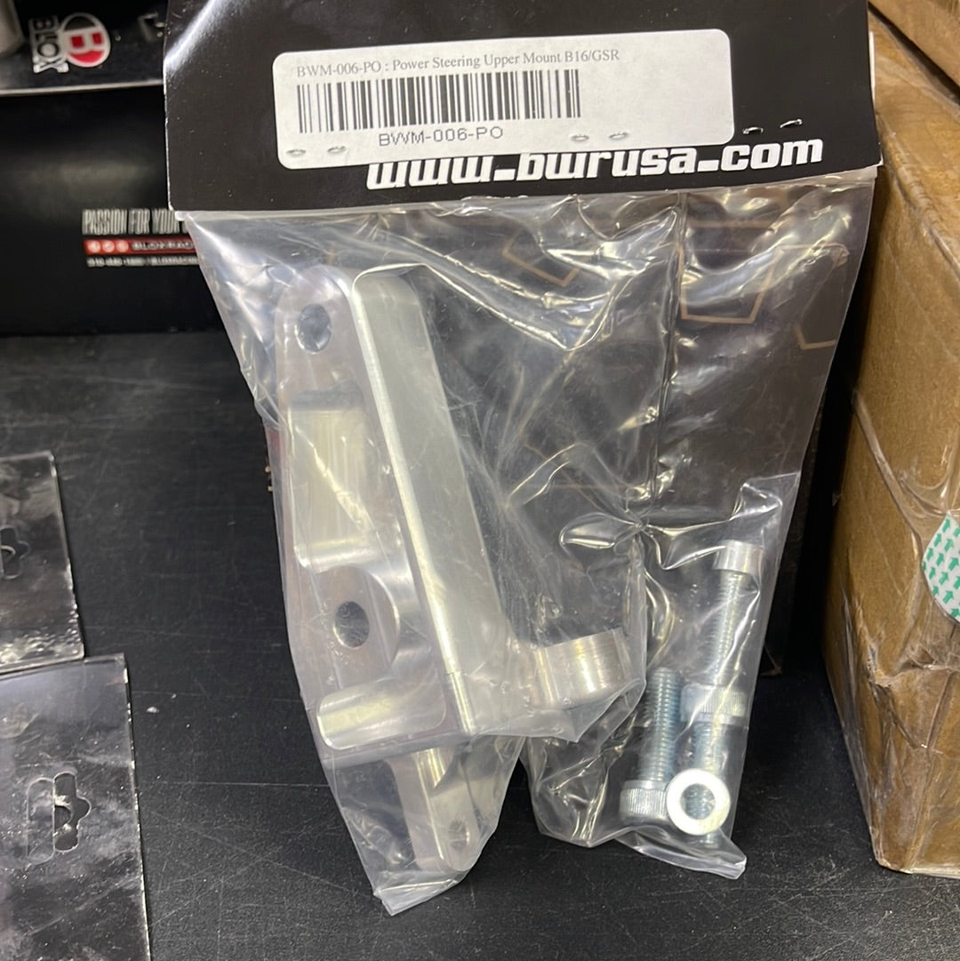 Blackworks BWR Billet Power Steering Upper Mount / Bracket B16 / GSR Polished
