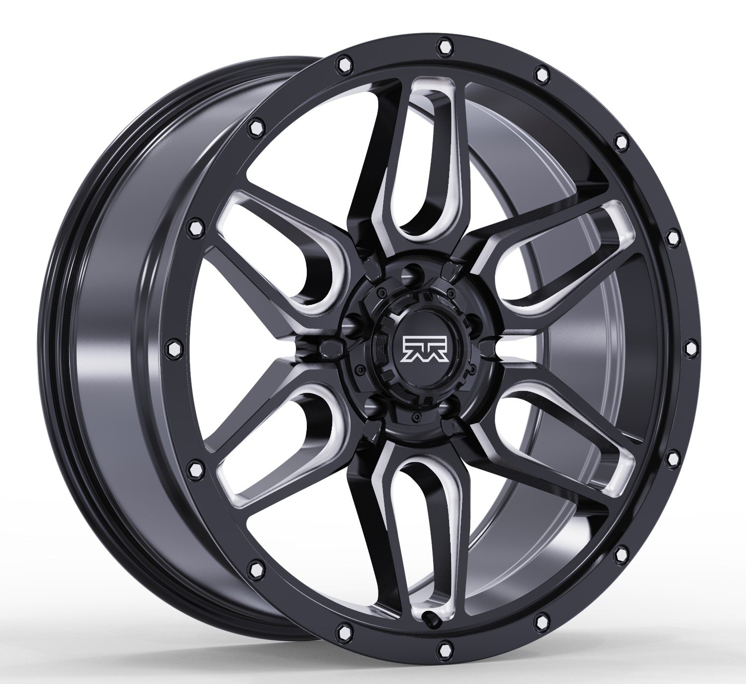 17x8.5 Mudder Trucker MT317 Barrier Black Milled 5x127 5x5 ET18 Wheel Rim