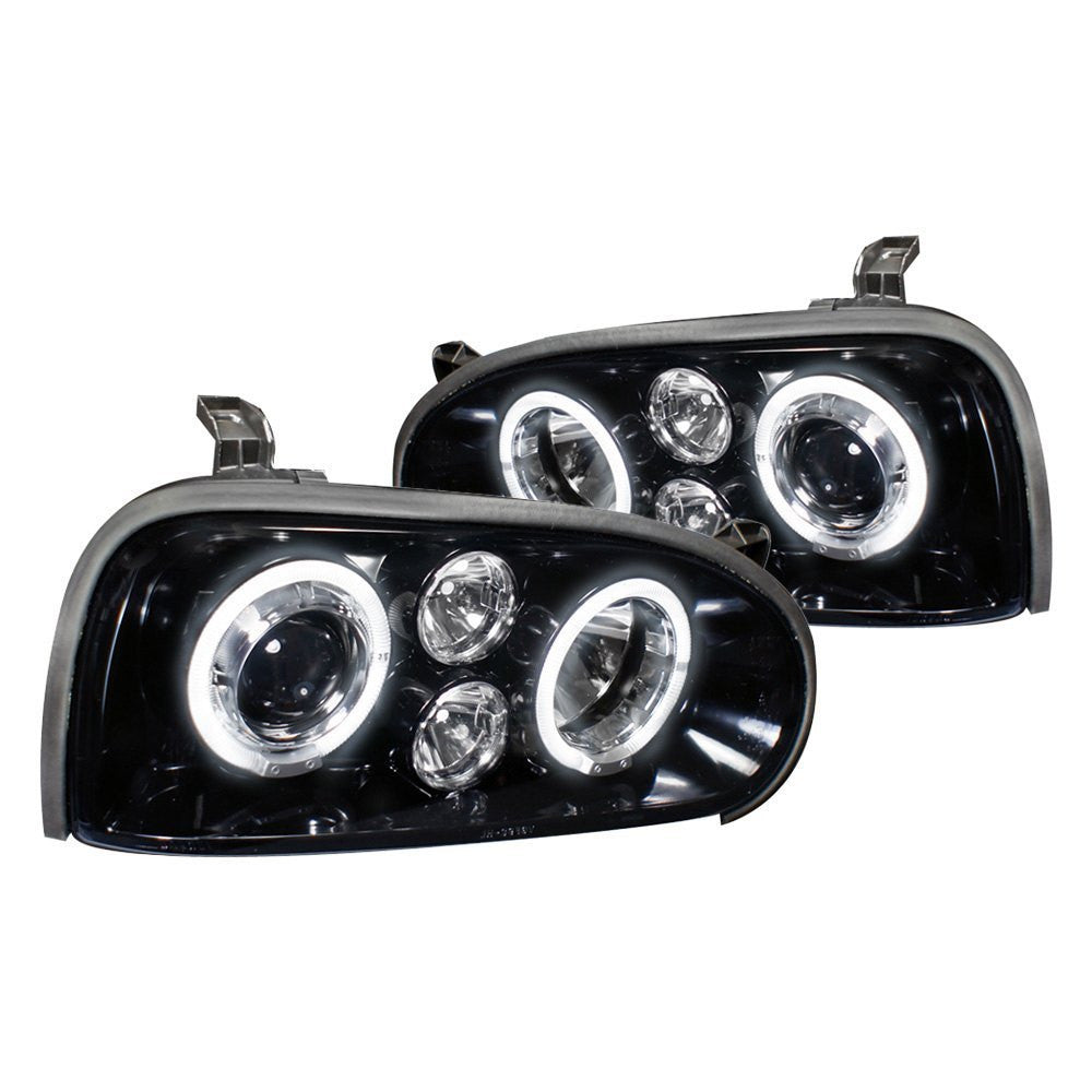 Spec-D 93-98 VW Golf/Cabrio Projector Halo Headlights Black/Smoked
